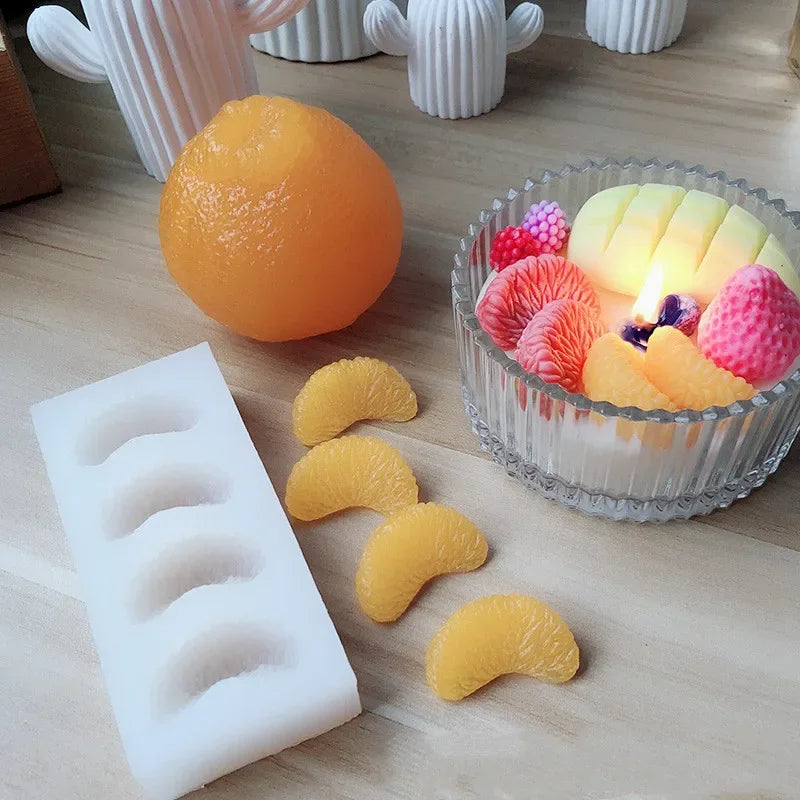 Orange 4-Cavity Soap & Candle Silicone Mold